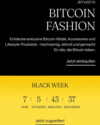 BITVESTIS Black Friday Banner – Bitcoin Streetwear Angebote 2025