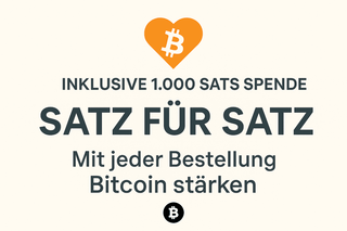 SATZ FÜR SATZ Badge von Bitvestis – 1.000 Sats Spende pro Bestellung für Bitcoin-Projekte