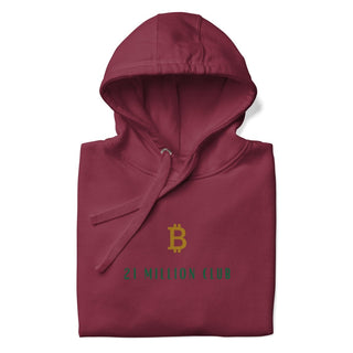 21 MILLION CLUB BITCOIN HOODIE in Kastanienbraun S ( von BITVESTIS)