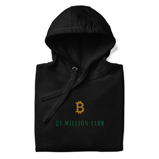 21 MILLION CLUB BITCOIN HOODIE in Schwarz S ( von BITVESTIS)