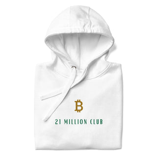 21 MILLION CLUB BITCOIN HOODIE in Weiß S ( von BITVESTIS)