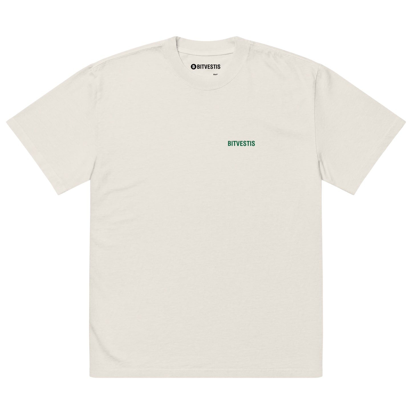 21M Club Oversized Bitcoin T-Shirt mit Rückendruck ‚Bitcoin Never Too Late‘ – Stil & Statement kombiniert