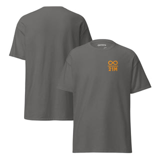 21M Bitcoin T-Shirt in Holzkohle von BITVESTIS