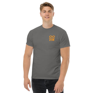 21M Bitcoin T-Shirt in Holzkohle von BITVESTIS