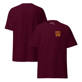 21M Bitcoin T-Shirt in Kastanienbraun von BITVESTIS