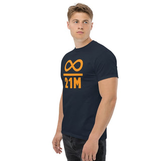 21M BITCOIN T - SHIRT in Navy S ( von BITVESTIS)