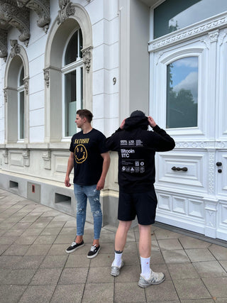 BITCOIN LABEL HOODIE in Schwarz S ( von BITVESTIS)