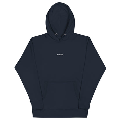 BITCOIN LABEL HOODIE-Bitcoin Hoodie in Navy Blazer, hochwertiger Druck und bequeme Passform – der perfekte Hoodie für Krypto-Fans im modernen Streetwear-Look.