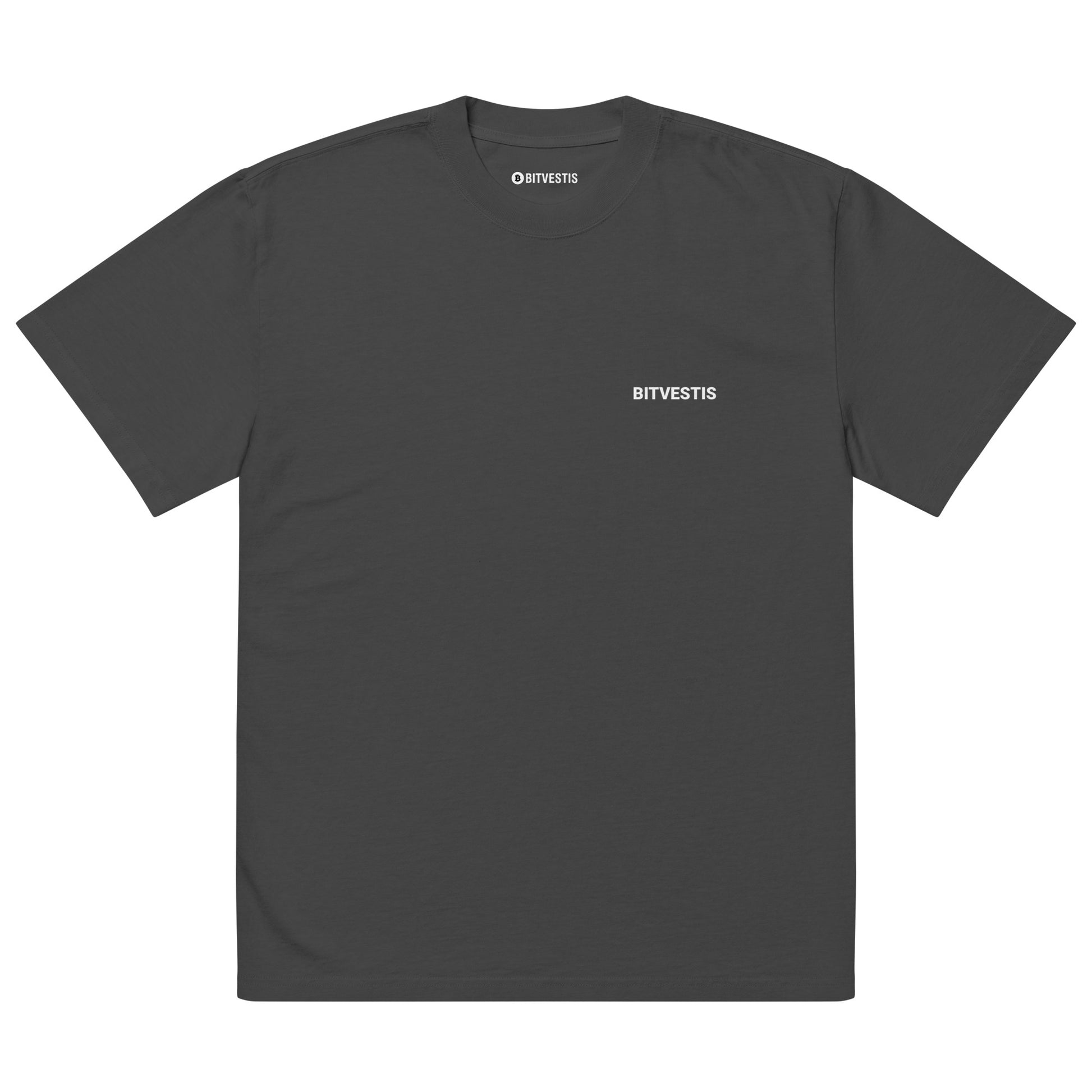 BITCOIN LABEL OVERSIZED T-SHIRT BITVESTIS BITVESTIS Faded Black S Product mockup