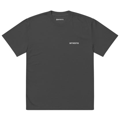 BITCOIN LABEL OVERSIZED T-SHIRT BITVESTIS BITVESTIS Faded Black S Product mockup