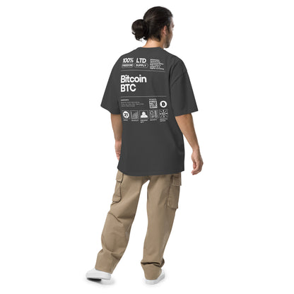 BITCOIN LABEL OVERSIZED T-SHIRT BITVESTIS BITVESTIS Faded Black S Product mockup Print-Rücken-btcmode-bitcoin-t-shirt