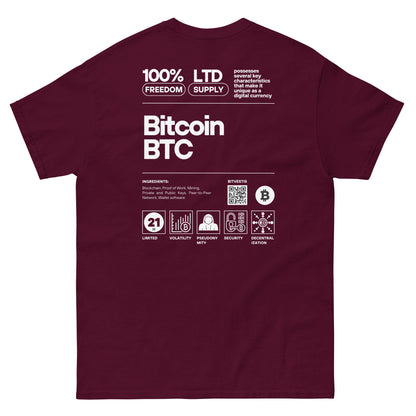 BITCOIN LABEL T-SHIRT BITVESTIS Kastanienbraun S