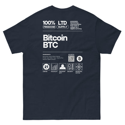 BITCOIN LABEL T-SHIRT BITVESTIS Navy S