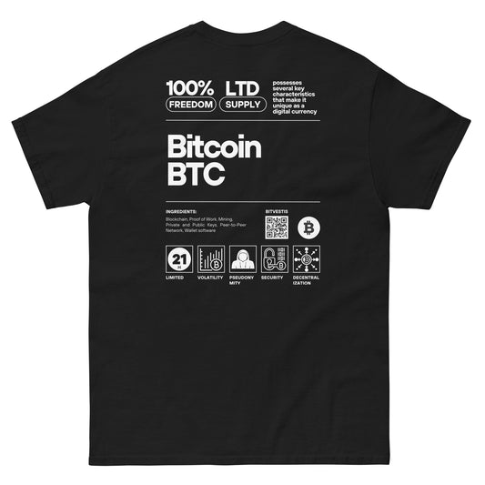 BITCOIN LABEL T-SHIRT BITVESTIS Schwarz 