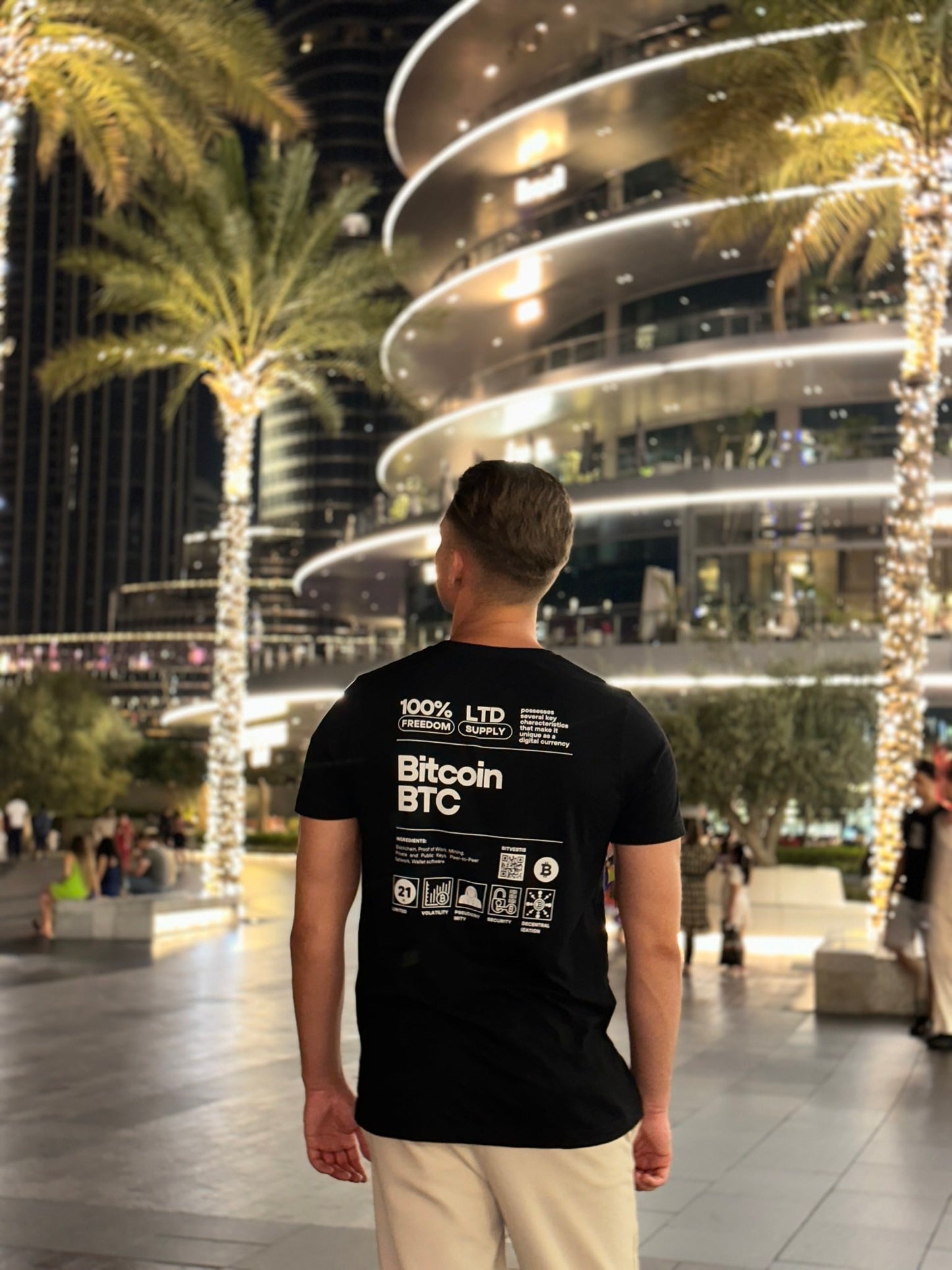 BITCOIN LABEL T-SHIRT BITVESTIS Schwarz S