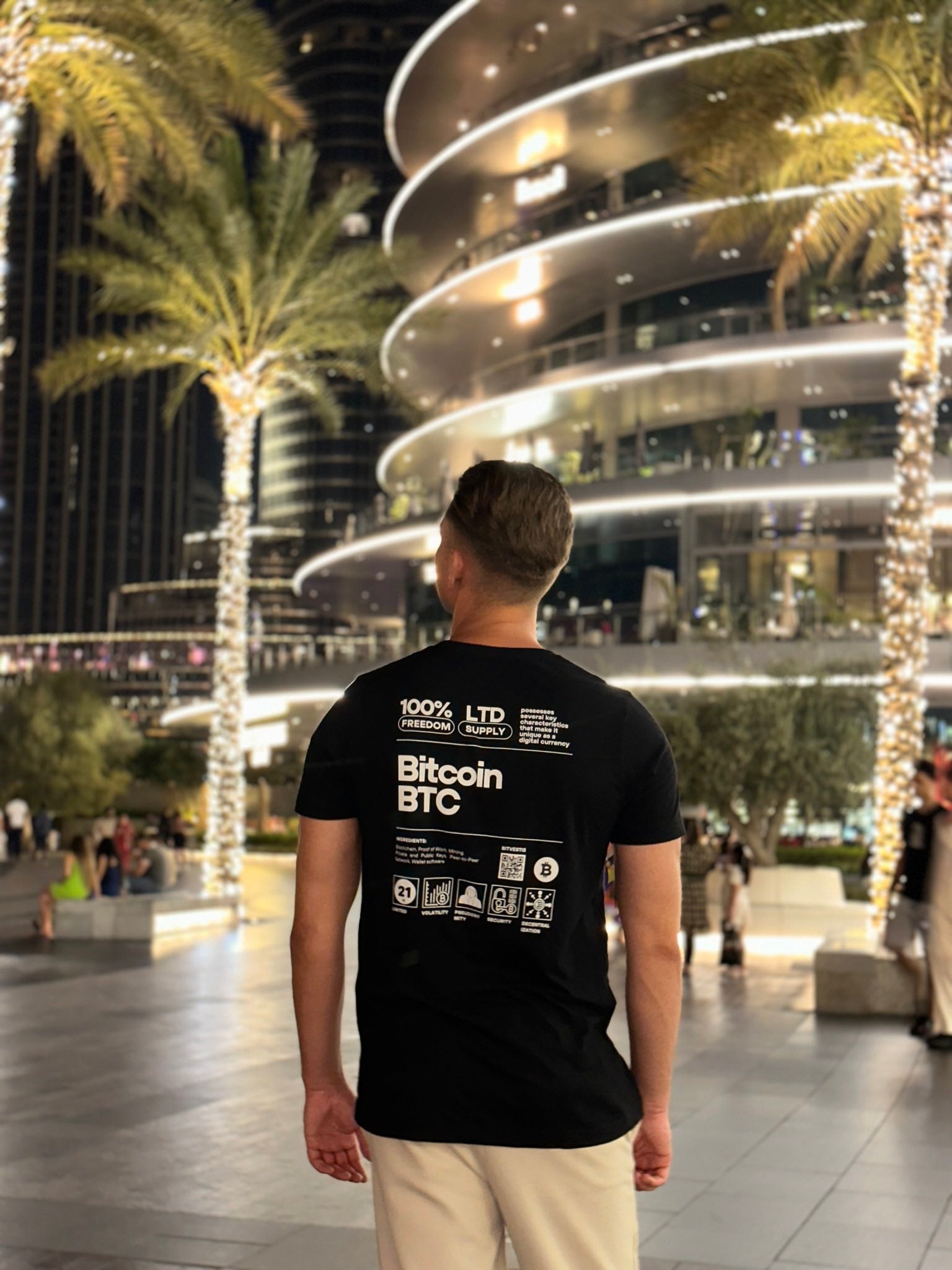 BITCOIN LABEL T-SHIRT BITVESTIS Schwarz S