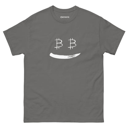 Bequemes Bitcoin Smile T-Shirt aus atmungsaktivem Baumwollmaterial.