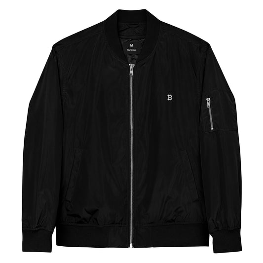 Bitcoin Bomberjacke aus recyceltem Polyester – ein Statement für jeden Krypto-Fan