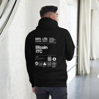 Bitcoin Hoodie in Schwarz mit hochwertigem Bitcoin Label Design und bequemer Passform – perfekt für Krypto-Enthusiasten