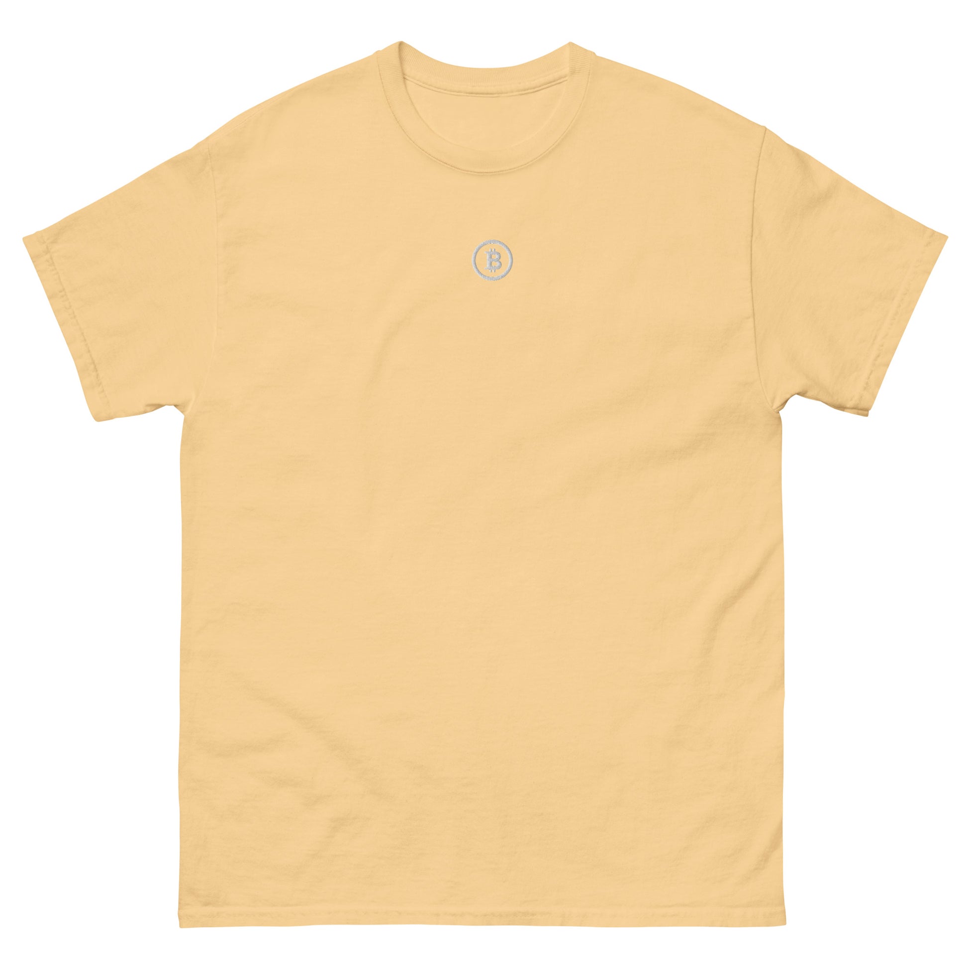 Gelbes Bitcoin T-Shirt – Unisex mit Bruststick Butter Yellow