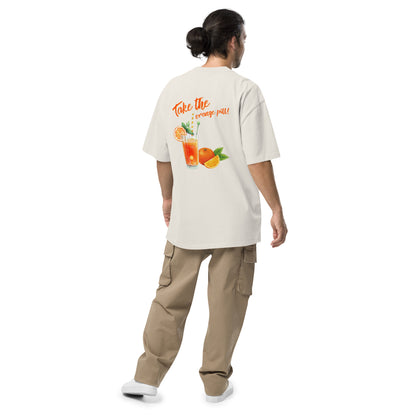 Oversized T-Shirt aus hochwertiger Baumwolle mit einem auffälligen 'ORANGE PILL' Slogan
