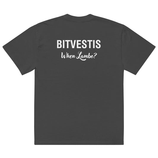 Oversized T-Shirt mit dem berühmten "When Lambo?" Slogan aus der Kryptowährungsszene