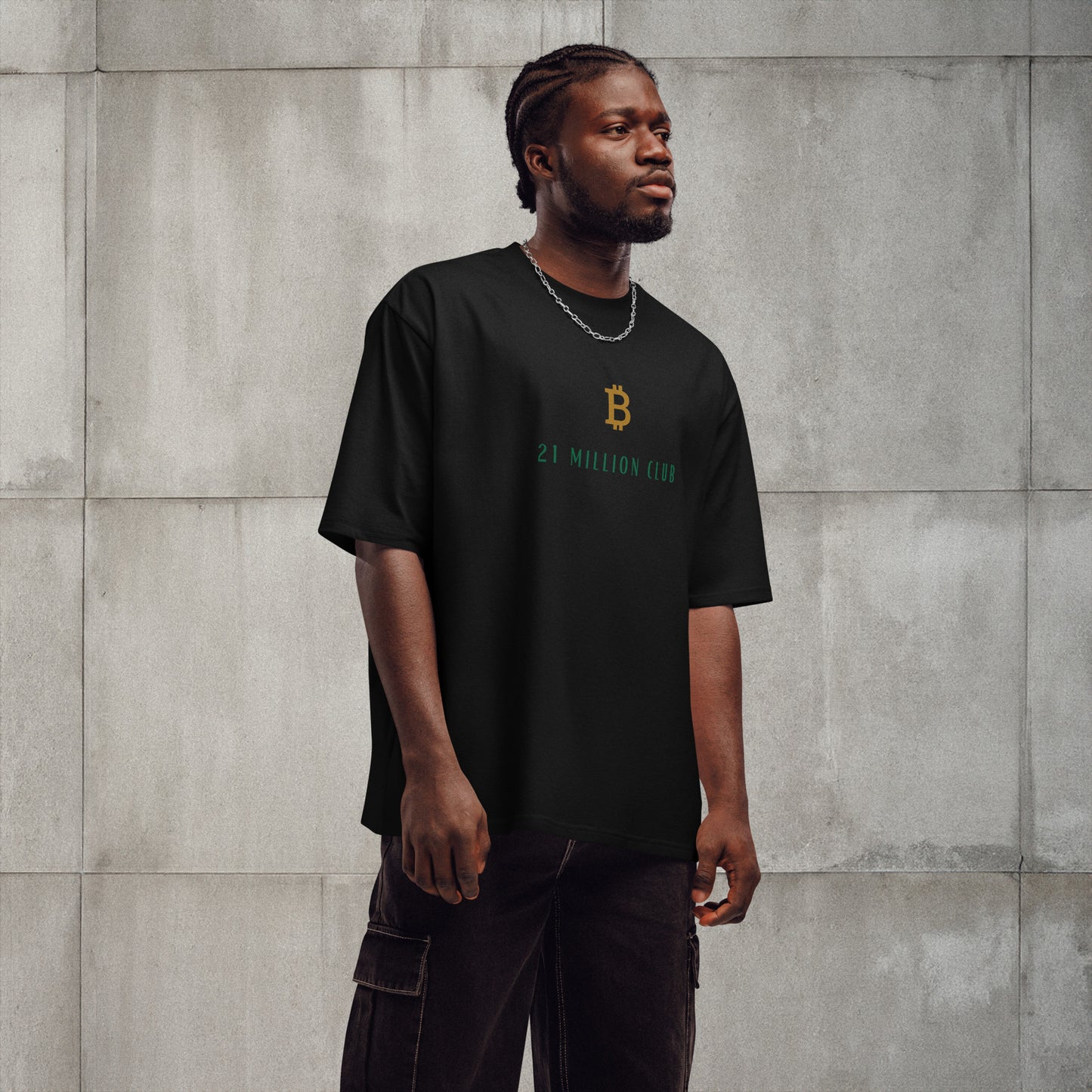 Schwarzes Bitcoin Oversized T-Shirt – das Must-have für Streetwear- und Krypto-Fans