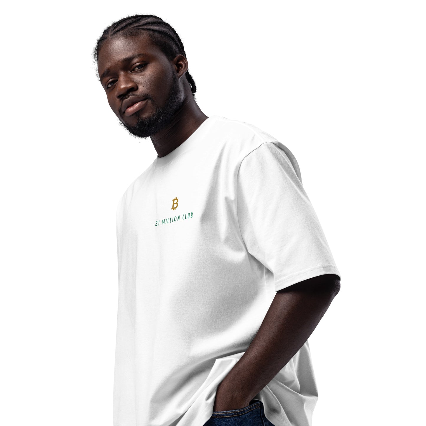 Trendiges Bitcoin T-Shirt mit abfallenden Schultern