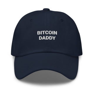 Bitcoin Daddy Cap in Navy Frontansicht von BITVESTIS