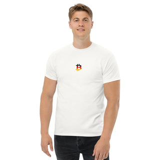 Bitcoin Deutschland T-Shirt Frontansicht in Weiß aus 100 % Baumwolle von BITVESTIS