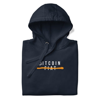 BITCOIN FIAT HOODIE in Navy Blazer S ( von BITVESTIS)