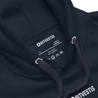 BITCOIN LABEL HOODIE in Navy Blazer S ( von BITVESTIS)