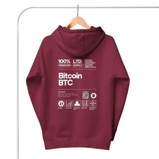 BITCOIN LABEL HOODIE in Schwarz S ( von BITVESTIS)