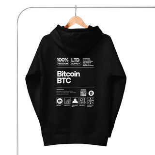 BITCOIN LABEL HOODIE in Schwarz S ( von BITVESTIS)