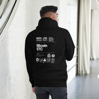 BITCOIN LABEL HOODIE in Schwarz S ( von BITVESTIS)