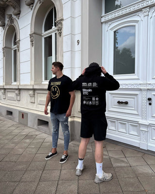 BITCOIN LABEL HOODIE in Schwarz S ( von BITVESTIS)