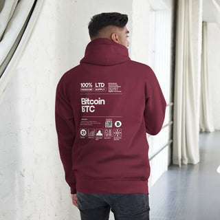 BITCOIN LABEL HOODIE in Schwarz S ( von BITVESTIS)