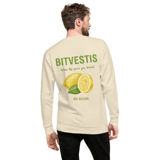 BITCOIN LEMON HOODIE in Weiß S ( von BITVESTIS)