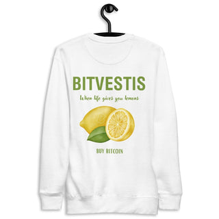 BITCOIN LEMON HOODIE in Weiß S ( von BITVESTIS)