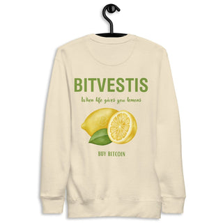 BITCOIN LEMON HOODIE in Weiß S ( von BITVESTIS)