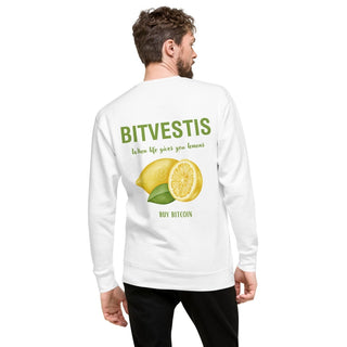 BITCOIN LEMON HOODIE in Weiß S ( von BITVESTIS)