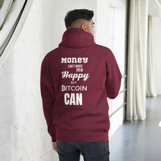 BITCOIN MAKE HAPPY HOODIE in Kastanienbraun S ( von BITVESTIS)