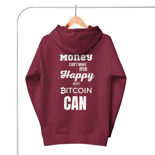 BITCOIN MAKE HAPPY HOODIE in Kastanienbraun S ( von BITVESTIS)