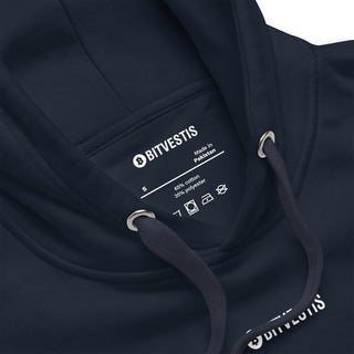 BITCOIN MAKE HAPPY HOODIE in Navy Blazer S ( von BITVESTIS)