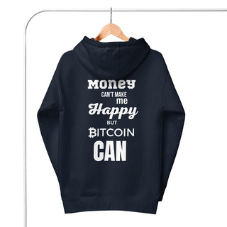 BITCOIN MAKE HAPPY HOODIE in Navy Blazer S ( von BITVESTIS)