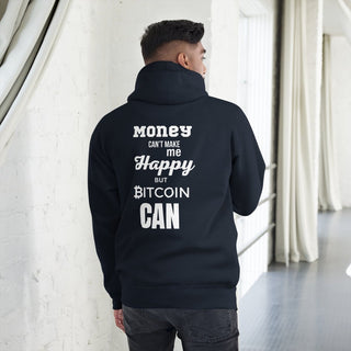 BITCOIN MAKE HAPPY HOODIE in Navy Blazer S ( von BITVESTIS)