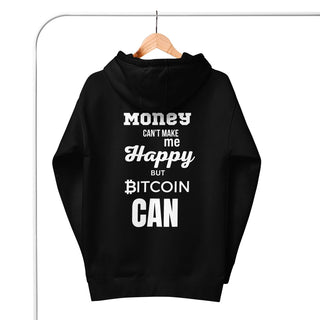 BITCOIN MAKE HAPPY HOODIE in Schwarz S ( von BITVESTIS)