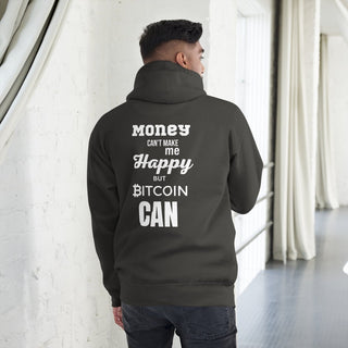 BITCOIN MAKE HAPPY HOODIE in Vintage Schwarz S ( von BITVESTIS)