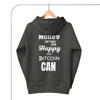 BITCOIN MAKE HAPPY HOODIE in Vintage Schwarz S ( von BITVESTIS)
