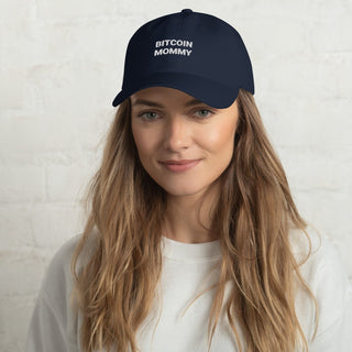 Bitcoin Mommy Cap in Navy Frontansicht von BITVESTIS